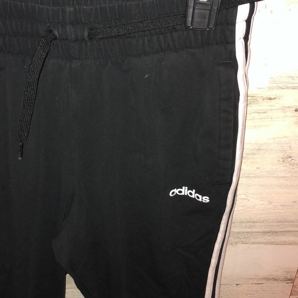 Adidas black and white joggers kids Small adidas Sweatpants soccer pants active‌ - Picture 2 of 4